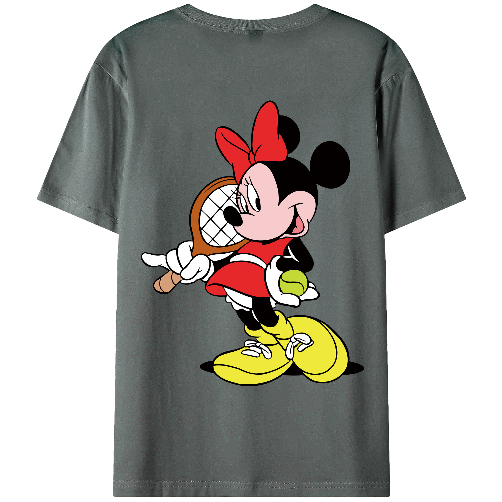 ミッキーマウス Mickey Mouse 綿100％ メンズ半袖Tシャツ（バックプリント） 通気性